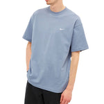 Nike Solo Swoosh Small Label Logo Solid Color Sports Round Neck Short Sleeve Blue CV0559-512