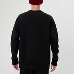 Men's adidas Large Logo Athleisure Casual Sports Loose Round Neck Pullover Black H39214