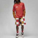 Air Jordan Round Neck Pullover Brand Pattern Alphabet Short Sleeve T-Shirt Men's Clay Red DQ7361-662