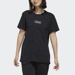 (WMNS) adidas neo C+ Tee Logo Embroidered Loose Breathable Sports Short Sleeve Black FP7418