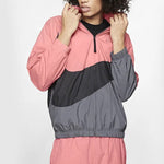 Nike Men's Sports Jacket Stand Collar Color Block 'Black Gray Pink' AR3133-668