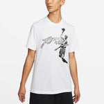 Men's Air Jordan Casual Breathable Sports Round Neck Pullover Short Sleeve White T-Shirt DH8926-100