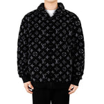 LOUIS VUITTON LV Monogram Fleece Full Logo Zipper Jacket Unisex Black 1A5VFA