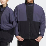 adidas Colorblock Alphabet Printing Woven Long Sleeves Jacket Unisex Navy Blue HM2694