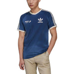 Men's adidas originals SS22 Stripe Logo Tie Dye Short Sleeve Blue T-Shirt HL9275