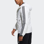Men's adidas 3St Down Jkt Stripe Outdoor Sports Hooded With Down Feather White Jacket H23089