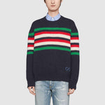 Gucci Alpaca Wool Stripe Crew Knit 'Navy' 633614-XKBIP-4804