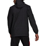 Men's adidas Logo Manchester United Soccer/Football Label Zipper Hooded Jacket Black H56689