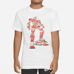(GS) Nike Pattern Printing Sports Round Neck Pullover Short Sleeve Boy White T-Shirt DJ6689-100