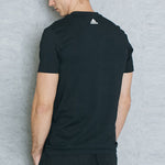 Men's adidas Logo Printing Round Neck Pullover Casual Short Sleeve Black T-Shirt AJ6077