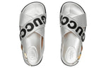 (WMNS) Gucci Sandal with Logo Script 'Silver Black' 738691-AABYB-8149
