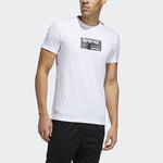 adidas M Gfx T Lng Logo Printing Sports Round Neck Short Sleeve White FT2794