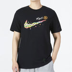Men's Nike Printing Large Logo Casual Round Neck Short Sleeve Black T-Shirt DV3188-010