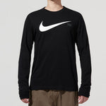 Men's Nike Large Logo Printing Sports Round Neck Pullover Black DD3375-010