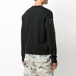 Off-White Diagonal Stripes Logo Pullover Men Black OMBA025F20FLE0011001