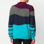Men's Off-White Stripe Knit Colorblock OMHE034R20E370252408