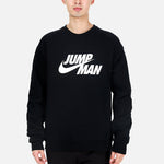 Men's Air Jordan Logo Printing Fleece Lined Stay Warm Sports Pullover Round Neck Black DJ0241-010