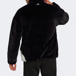 adidas Faux Fur Logo Jacket 'Black White' HI1199