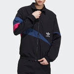 Men's adidas originals TS Track Top Logo Printing Contrasting Colors Sports Jacket Autumn Black H46698