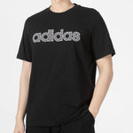 adidas neo Athleisure Casual Sports Breathable Alphabet Logo Solid Color Round Neck Short Sleeve Black HD7066
