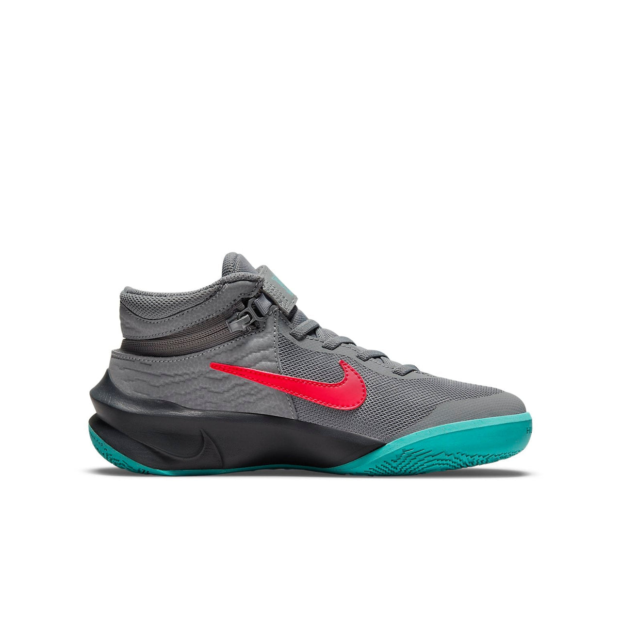 (GS) Nike Team Hustle D10 FlyEase 'Smoke Grey Washed Teal Siren Red' DD7303-008