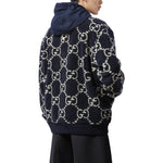 Gucci GG Fuzzy Fabric Jacquard Jacket 'Dark Blue' 771121-XJF4D-4100
