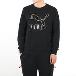 PUMA Classics Printed Pullover Fleece Men Black/Gold 599296-56