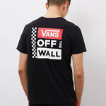 Vans Grid Alphabet Printing Short Sleeve Couple Style Black VN0A3TY4BLK