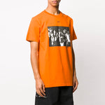 Off-White Graffiti Arrow Pattern Printing Short Sleeve Loose Fit Orange OMAA027R201850151910