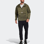 adidas Half Zipper Casual hooded Pullover Sports Jacket Tops Green FI0618