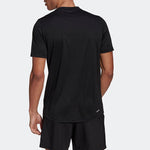 Men's adidas Solid Color Logo Casual Short Sleeve Black T-Shirt GM2090