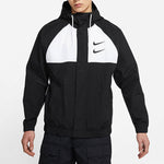 Nike Swoosh Windproof Sports Woven Hooded Jacket Black DJ9647-011