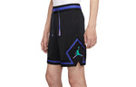 Men's Air Jordan Stripe Logo Printing Lacing Straight Sports Shorts Black DV9002-010