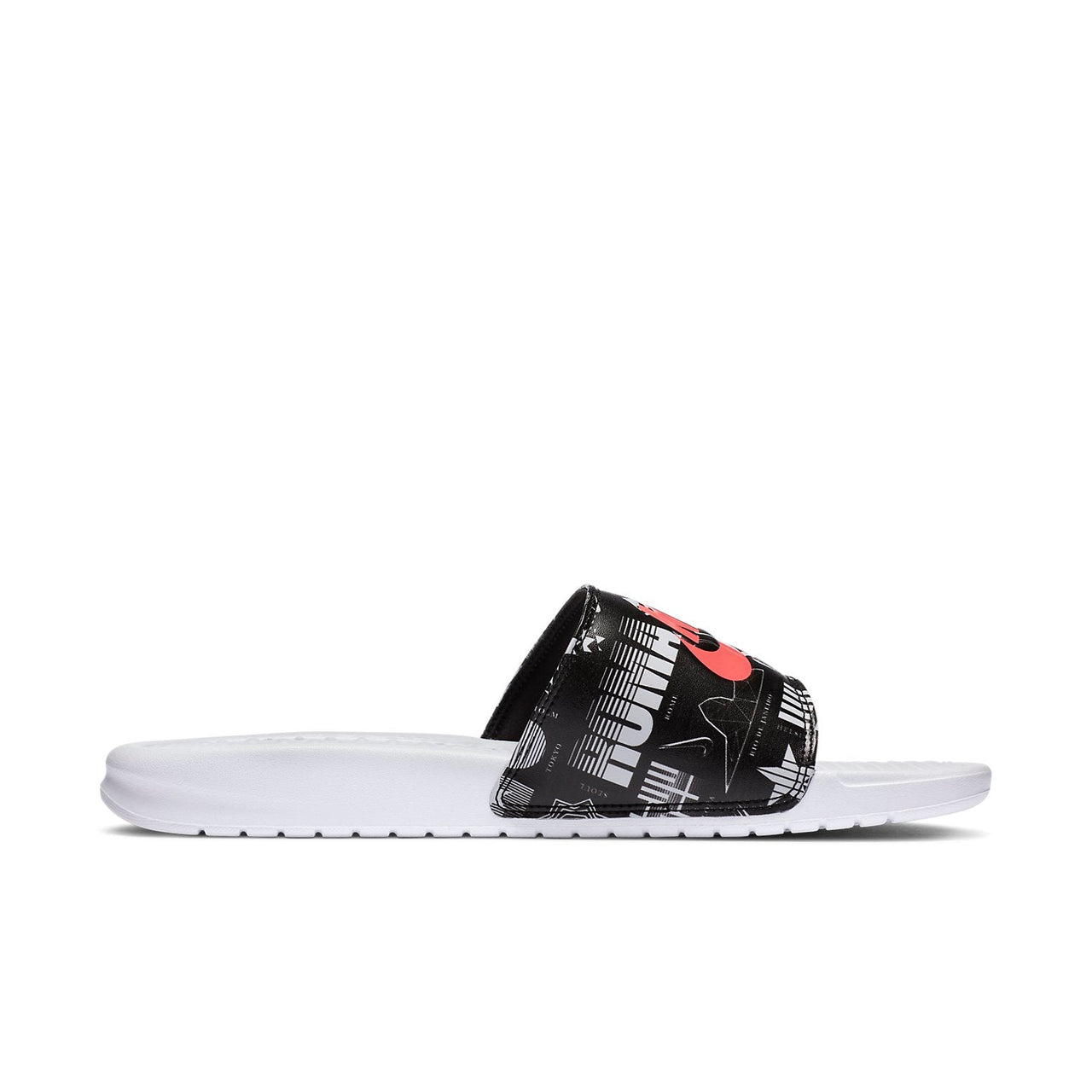Nike Benassi JDI Print White Black Slippers 'White Black' 631261-107
