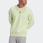 Men's adidas Fv Swt Cotton Sports Round Neck Pullover Acid Green HE4352