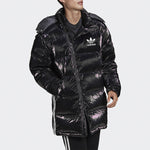 adidas originals Thicken Windproof hooded mid-length Sports Down Jacket Black GJ6732