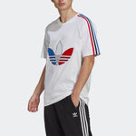 adidas originals MENS Tricol Logo Printed Crew Neck Short Sleeve White GQ8921