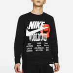 Nike MENS Sports Casual Letter Print Crew-neck Black DA0630-010