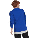 Men's adidas New Cl Ls Tee Logo Pullover Round Neck Long Sleeves Blue T-Shirt HN1957