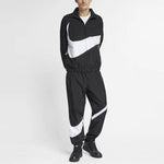 Nike Big Swoosh Sportswear Cardigan Woven Stand Collar Logo Jacket Black AR3133-010