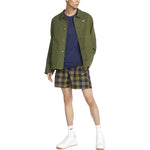 Men's Nike Solid Color Logo Lapel Casual Long Sleeves Military Green Jacket DQ5185-326