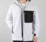 adidas Zipper Cargo Woven Fleece Lined Jacket White FM9394
