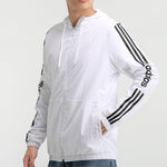 adidas neo M ESNTL 3S WB Sports Windbreaker Jacket White FP7451
