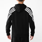 adidas Three Stripe knitting Hooded Jacket Coat Black H46526