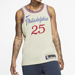 Nike MENS NBA Philadelphia 76ers Ben Simmons 25 City Edition Swingman Jersey White Creamy AV4664-281