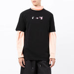 Off-White Arrow Pattern Round Neck Tee 'Black White Pink' OMAA027F21JER0171032
