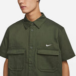Nike Woven Military Short-Sleeve Button-Down Shirt 'Olive Green' DX3341-325