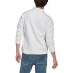Men's adidas New 1/2-zip Solid Color Small Logo Half Zipper Pullover Stand Collar Long Sleeves White HG2074