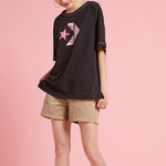 (WMNS) Converse Loose Printing Round Neck Short Sleeve Black 10020855001