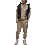 Air Jordan Solid Color Label Round Neck Pullover Long Sleeves Hoodie Men's Desert Yellow FB3910-277